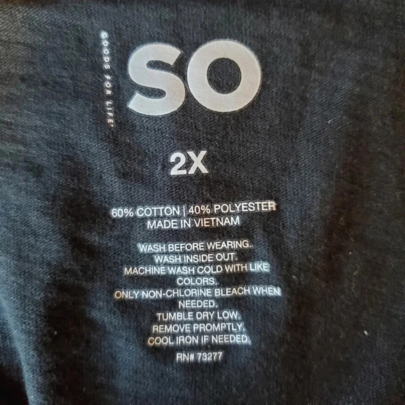 SO | Junior's Muscle Tank in Black Luxe sz 2X - Picture 6 of 7